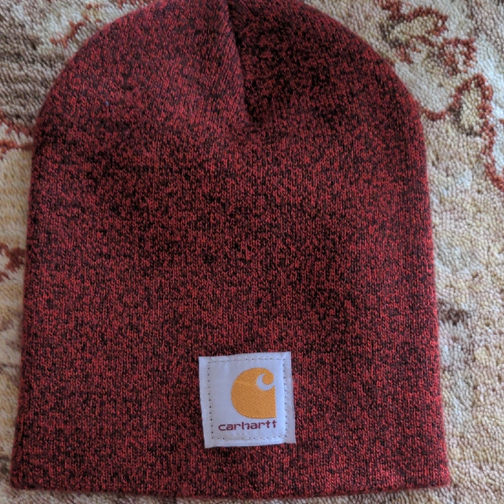 Carhartt Red and Black Speckled Knit Beanie
